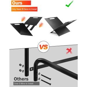 Fireplace Wood Storage Frame Bracket Black Power Coating Indoor Log Holder for