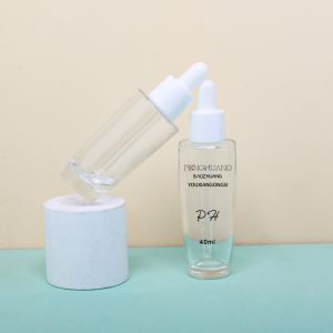 Oil Dropper Bottle Press Dropper Lotion Glass Serum Bottle 40ml