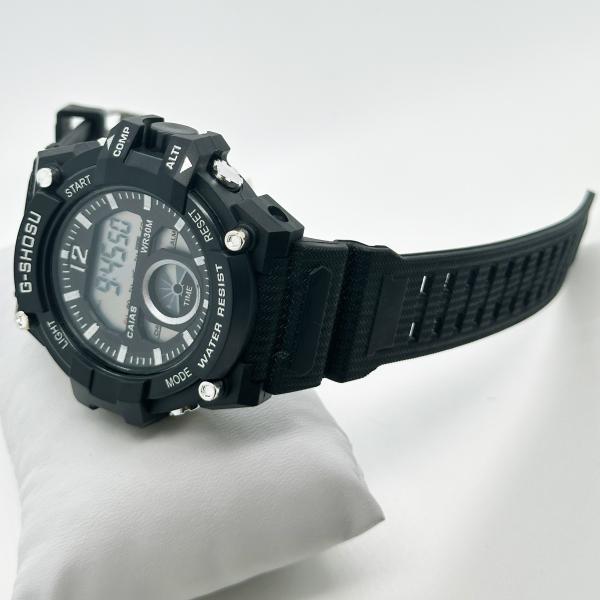 Stainless Steel Case Sport Quartz Light Wrist Watch Round With Digital Display Feature