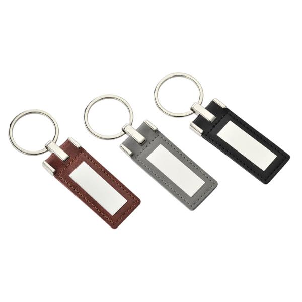 Buy Promotional Custom Leather Keyring Debossing Personalized Logo Zinc Alloy Material at wholesale prices