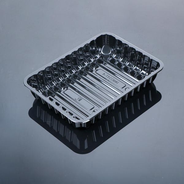 Disposable Black PET Plastic Food and Meat Packaging Tray For Supermarket