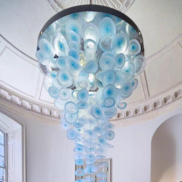 Indoor Ceiling Blue Lotus Leaf Decoration Staircase Project Modern Led