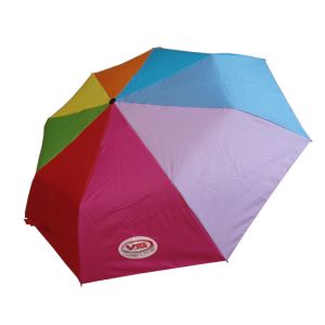 Foldable Rainbow Pongee Auto Open And Close Umbrella 21"x8k