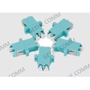 Multimode LC PC / UPC OM3 Aqua Fiber Optic Cable Adapter