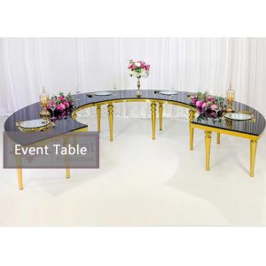 Round Mirrored 340X80X75CM Outside Wedding Table For Wedding
