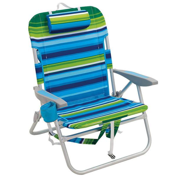Aluminum Outdoor Folding Beach Chair with Storage Pouch and Traditional Design Style