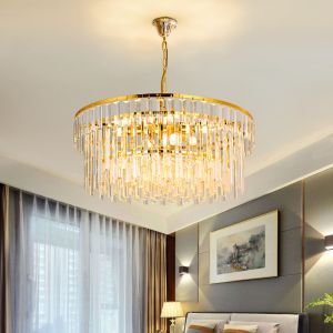 Luxury Living Room Bedroom Restaurant Pendant Light Round Crystal Creative