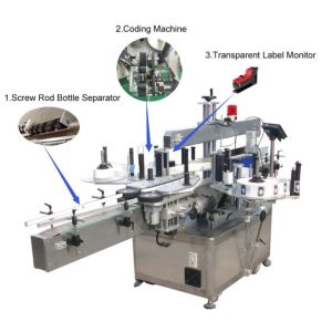 Small Bottle Automatic Sticker Labeling Machine PLC Control CE Certificated