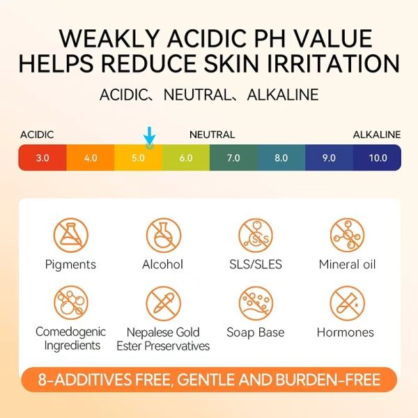 OEM Vegan VC Cream Face Wash with Hyaluronic Acid & Aloe Vera-Moisturizing Whitening Cleanser