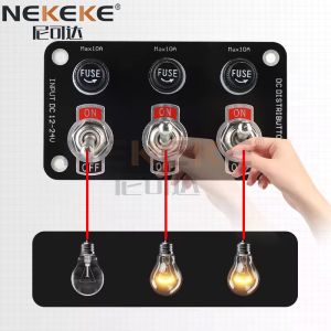 Dustproof 12V 24V Waterproof Switch Box , Boat Toggle Switch Panel With 10A Fuse