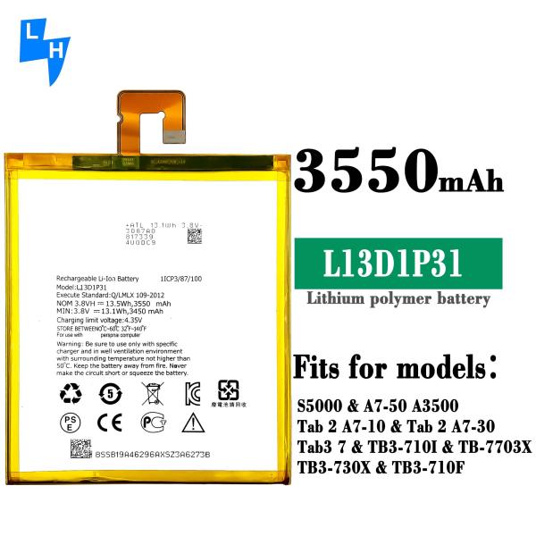 OEM 13.5wh L13D1P31 Battery for Lenovo S5000 A7-50 A3500 S5000H Tablet PC 3550mah 3.8V