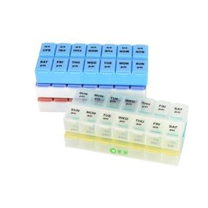 China A week multi-function cabinet shape pill container 4 times daily, Random color plastic pill containers 7 compartments dr on sale