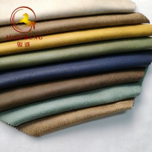 100% Polyester Bronzed Foil Embossed Faux Suede Fabric