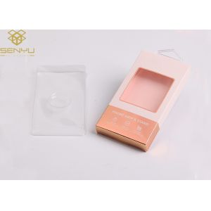 Pink 1500gsm Cardboard Phone Case Packaging Box With Window