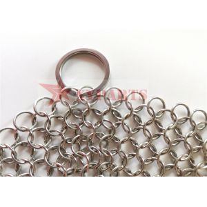 Ring Mesh Screen Type 4 Inch 304 Kitchen Stainless Steel Chain Mail Scrubber