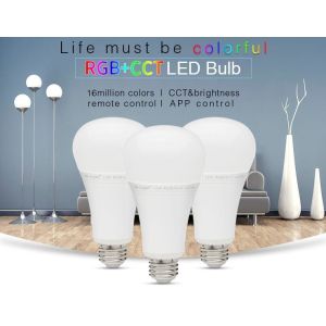Milight RF remote Wifi 12W RGB+CCT LED Bulb 2.4G All color RGB and cct adjustable dual white milight LED lamp