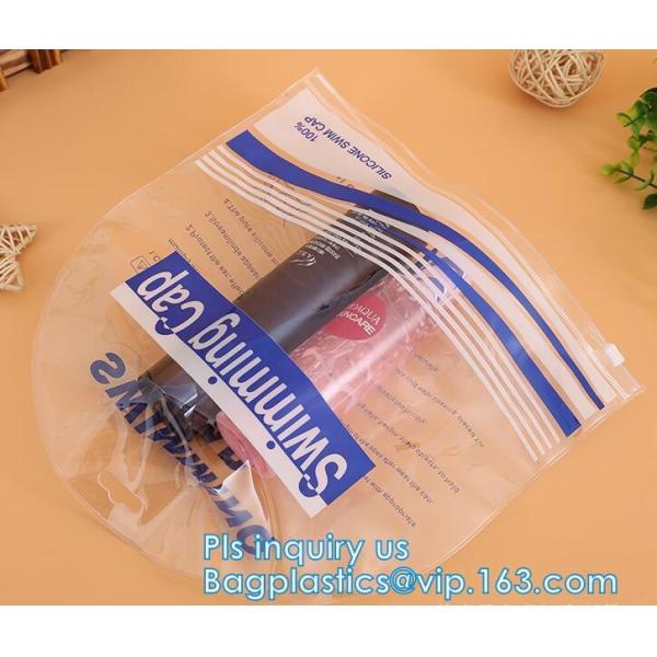 Cosmetic k clear bubble bags/Hot sale Slider Zipper Bag, slider hook hanging