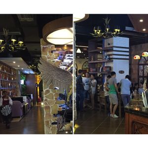 Black antler chandelier Lighting With Lampshade For Coffee Bar Restaurant (WH-AC