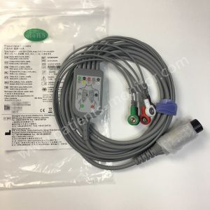 EDAN ECG Cable 5 Lead 6 Pin Defib Snap AHA Reusable 3.4M REF EC05DAS061 IPN 01