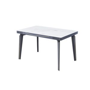 Metal Inlaid Light Luxury Rock Slate Top Dining Table