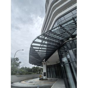 Durable Glass Canopy System ISO Aluminium Glass Curtain Wall System