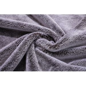 Brown Solid Faux Fur Rabbit Polyester Fabric 150cm Adjustable