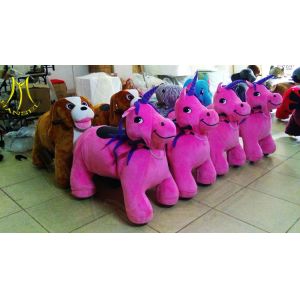 Quality Hansel outdoor playground commercial plush motorized scooter animals for sale