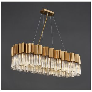 Luxury Led Crystal Chandeliers Dining Room Creative Rectangle foyer chandelier