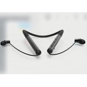 Silicon Black 96mAh Neckband Bluetooth Earphones Jagged Design