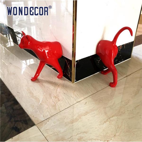 Buy Geometric Cat Stainless Steel Modern Sculpture Passing Through Wall at wholesale prices