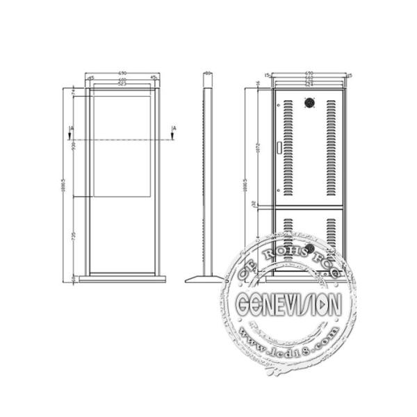 42" Industrial Kiosk Digital Signage , Full HD Stereo Multi Media Player Totem