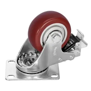 China Polyurethane Medium Duty Casters With 3-1/2 Inch Swivel Radius 300Lbs Load Capacity on sale