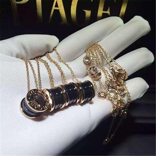 B Luxury jewelry factory high-quality necklace 18k gold white gold yellow gold rose gold Black ceramic inlay necklace