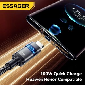 ESSAGER ES-X61 USB A to C Cable 100W Fast Charging Grey