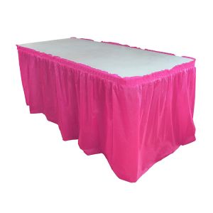 Rectangle Table Skirt , Non Toxic PEVA Plastic Ruffled Table Skirt