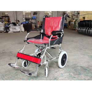 Compact Lightweight Aluminum Manual Wheelchair With Solid Rear Wheel