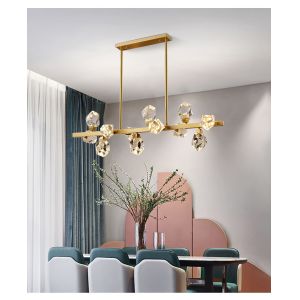 Modern Circle Rectangle Chandelier Lighting Living Dining Room Diamond Crystal