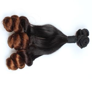 Grade 7A Virgin Hair Weft Loose Wave Ombre Color Brazilian Hair With Factory