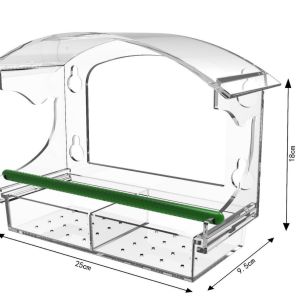 Acrylic Plexiglass Window Bird Feeder Easy Install Custom Logo With Removable