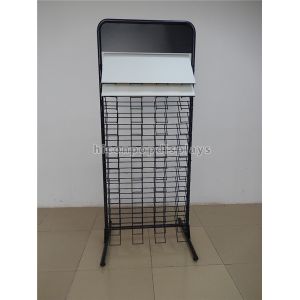 Metal Wood Tiles Display Racks , Indoor Floorstand Tiles Display Stand