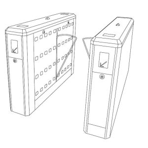 600mm Retractable Bi directional Flap Barrier Gate WITH high sensitivity