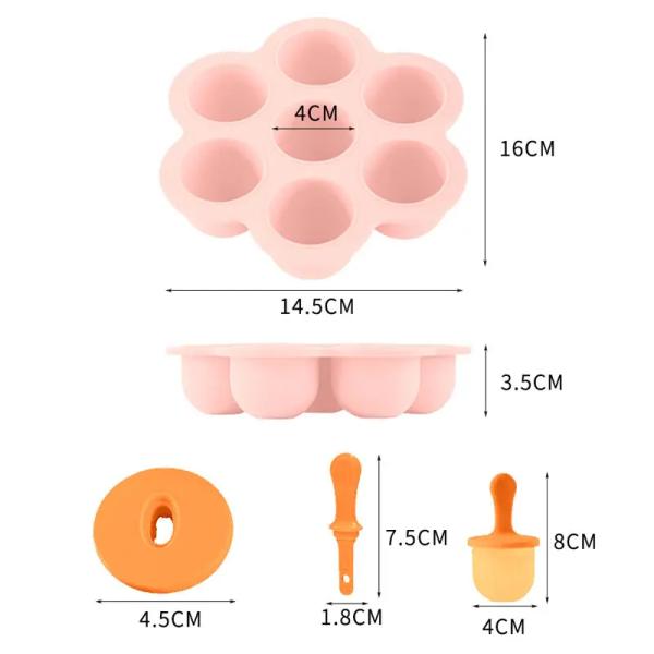 Food Grade Silicone Ice Mold 7 Hole Popsicle DIY Ice Cream Box Silicone Popsicle Mold