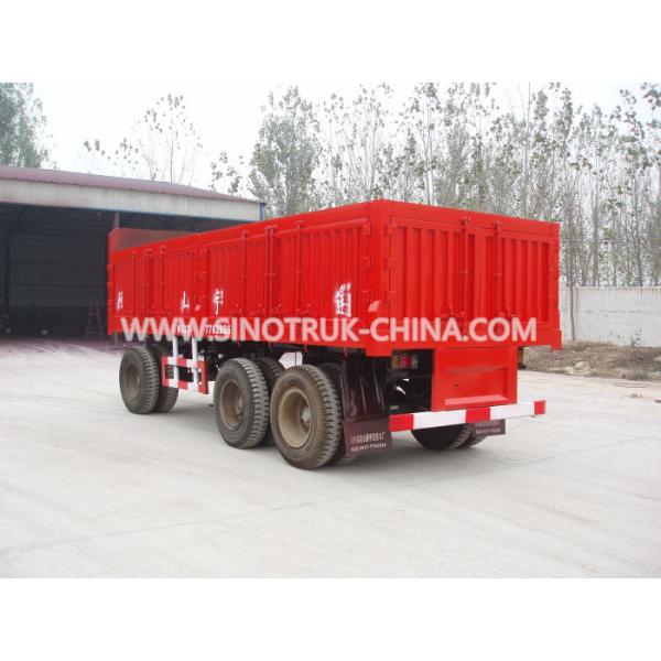 Buy Red Heavy Duty Semi Trailers / 25 Tons Van 3 Axle Trailer With 12.00R20 Triangle Tyre at wholesale prices