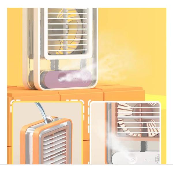 USB Rechargeable 420g Desktop Table Stand Air Cooler Conditioning Fan with LED Light