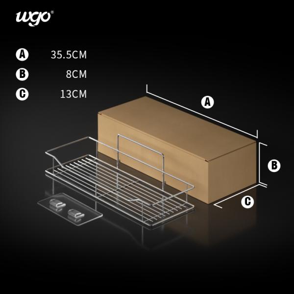 No Drilling Hole Needed Stainless Steel Bathroom Shower Caddy Self Adhesive Mounted