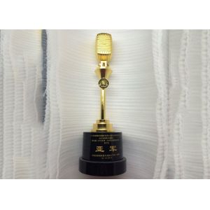 Microphone Design Music Award Trophy For Musical Competition Custom Service