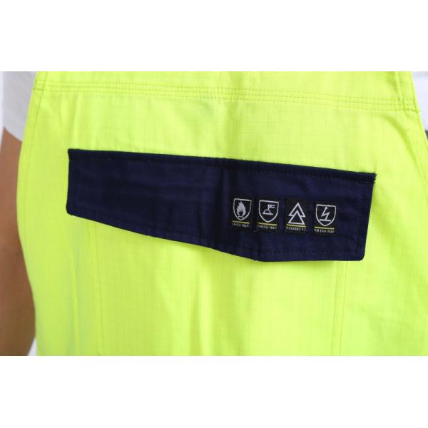 290gsm light weight arc protection Fire proof Bib Trousers , EN20471 HIVIS Flame Resistant Bib Pants