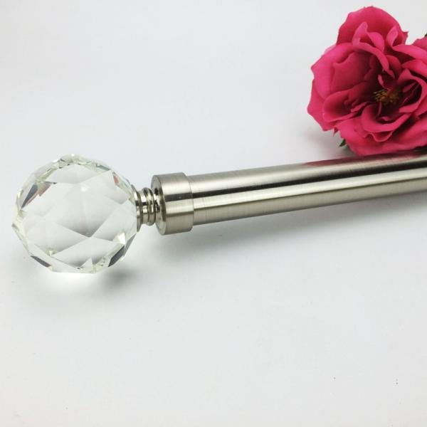 Buy Crystal Round Stainless Steel Curtain Rods Double Ends at wholesale prices