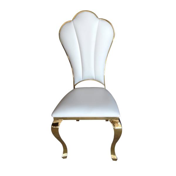Buy Fixed Seat Cushion Gold Leg Chairs For Wedding Reception at wholesale prices