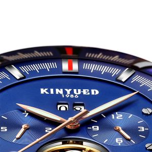 KINYUED J019-6 Tourbillon automatic mechanical genuine leather business